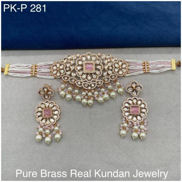 Pure brass real kundan jewelry