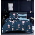 HomdazalCotton Feel Glace Cotton Elastic Fitted Printed Queen Size Double Bed Bedsheet with 2 Pillow Cover(60"x78