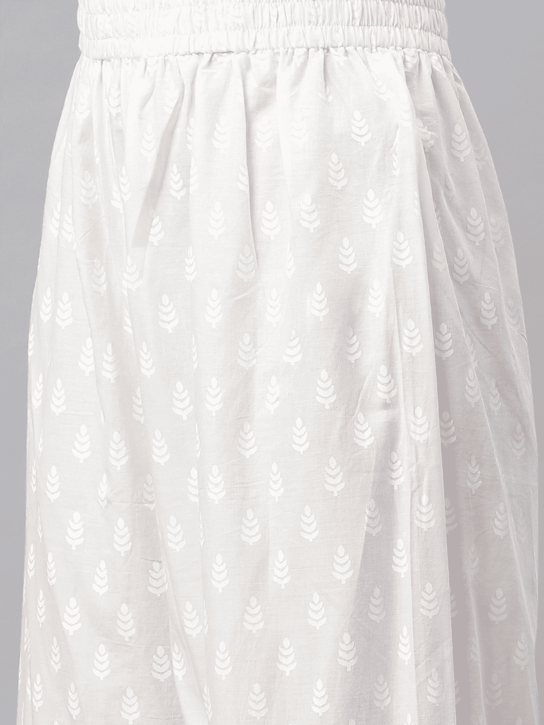 Women White Printed Shirt Kurta with Palazzos - Virtual Kart
