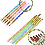 Acrylic Brush Set of 5 Nail Brushes for Acrylic Application, Acrylic Nail Art Tips Builder Brush, Nail Polish Brush Pen Nail Art Brush Set Kit for Nail Art Salon
