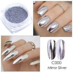 Jazz Nails Silver Chrome Powder Metallic Mirror Glitter Powder Silver Nail Chrome Gel Polish Mirror Manicure