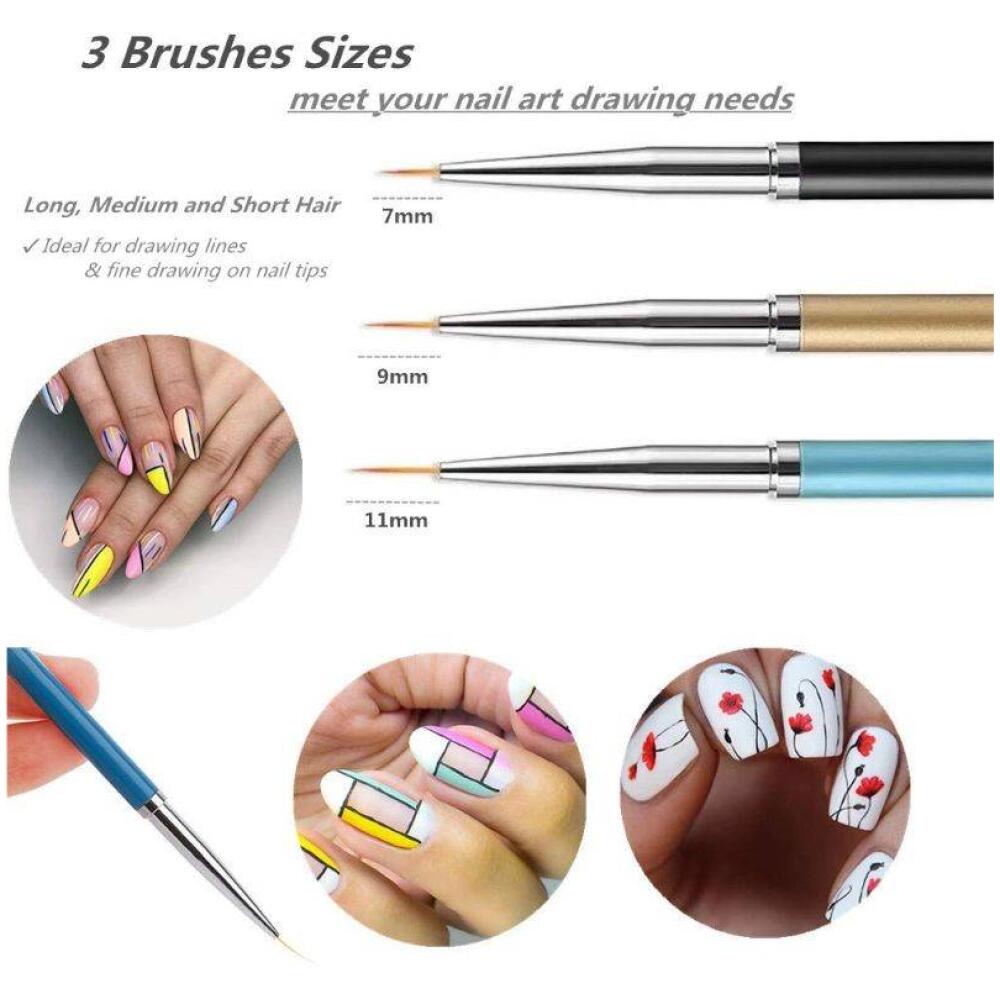 Nail Detailing Brush Set of 3