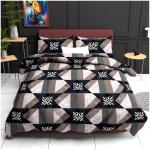 Homdazal Cotton Feel Glace Cotton Elastic Fitted Printed Queen Size Double Bed Bedsheet with 2 Pillow Cover(60"x78",