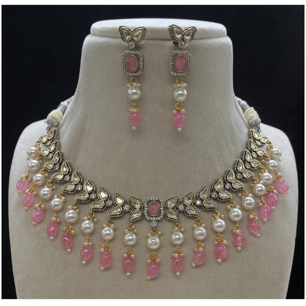 Pure brass real kundan jewellery necklace set with earrings