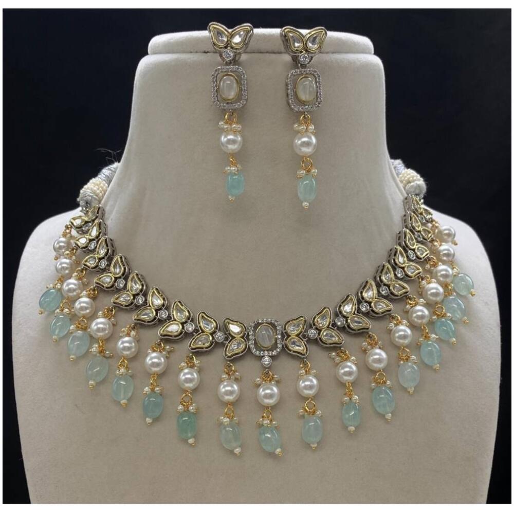 Pure brass real kundan jewellery necklace set with earrings