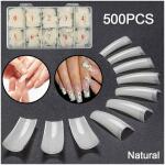500pcs Half Cover French Nail Extension Tips for Acrylic and Gel Extensions Natural White