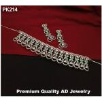 Premium Quality AD Butterfly Design Jewellery Choker set (Light Blue)
