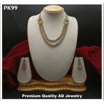 Premium Quality AD Unique design Jewellery Necklace set (Silver)