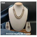 Premium Quality AD Unique design Jewellery Necklace set (Maroon)