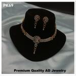 Premium Quality AD Gold Jewellery Choker set (Silver)