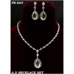 Pure Brass Real AD Jewellery Necklace set (White)