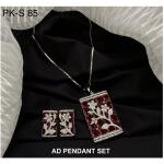 Pure Brass Real AD Pendant set (Maroon)