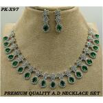Premium Quality AD Necklace Set (Green)
