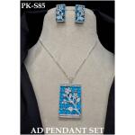 Pure Brass Real AD Pendant set (Sterling Blue)
