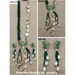 Premium Quality AD Jewellery Necklace Pendant set (Dark Green)