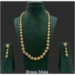Kundan Elegance: Brass Mala Set with Dazzling Charm (Gold)