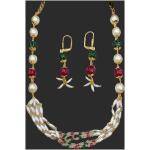 Kundan Elegance: Brass Mala Set with Dazzling Charm (Multicolor)