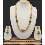 Timeless Radiance: Kundan Mala Necklace with Matching Earrings (Green)