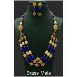 Captivating Kundan: Brass Mala Set with Regal Charm (Blue)